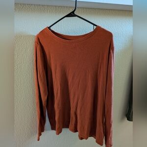 Long sleeved orange ribbed t-shirt women's size XXL